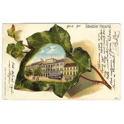1906 - Pozdrav z Pécsi, kolorovaná pohľadnica, Rakúsko Uhorsko