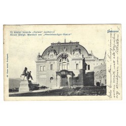 1906 - Budapešť, Kráľovská stajňa, čiernobiela pohľadnica, Rakúsko Uhorsko