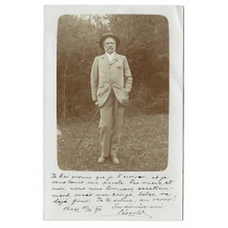 1901 - Óhegy, fotka muža, čiernobiela fotopohľadnica, Rakúsko Uhorsko