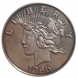1986 Liberty, 1 OZ, Ag 999/1000, fine silver, investičná minca, striebro, USA