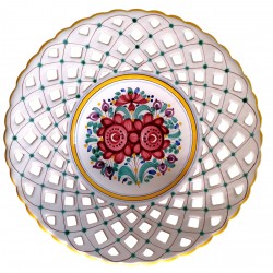 Perforovaný tanier s kvetmi, Modranská keramika