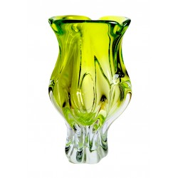 Žltá váza, J. Hospodka, Chribská, hutné sklo, Československo