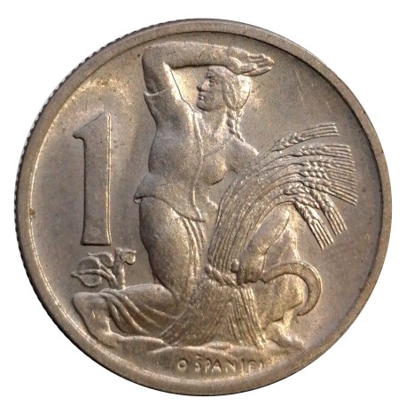 1 koruna 1946, O. Španiel, Československo (1945 - 1953)