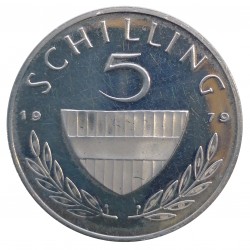 5 schilling 1979, CuNi, PROOF, Rakúsko