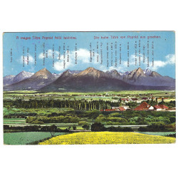 1916 - Vysoké Tatry, príležitostná pečiatka, kolorovaná pohľadnica, Rakúsko Uhorsko