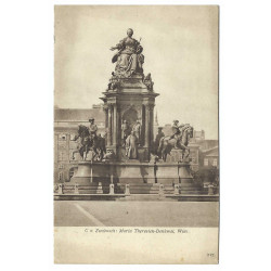 Pomník Márie Terézie, Viedeň, čiernobiela pohľadnica, Rakúsko Uhorsko