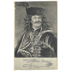 Portrét Františka II. Rákocziho, čiernobiela pohľadnica