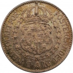 1 krona 1936 G, striebro, Gustaf V, Švédsko