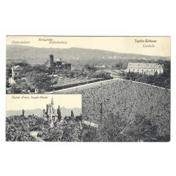 Teplitz-Schönau, viacokienková čiernobiela pohľadnica, krátka adresa
