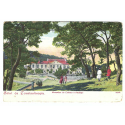 Salut de Constantinople, kolorovaná pohľadnica, dlhá adresa