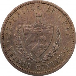 20 centavos 1915, striebro, Kuba