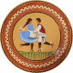 Tancujúci pár, závesný tanier, Šivetická keramika