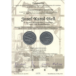 10 euro 2013, Jozef Karol Hell, pamätný list, Slovenská republika