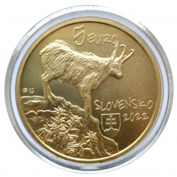 2022 - 5 euro, kamzík vrchovský tatranský, K. Ličko, 45 000 kusov, Slovenská republika