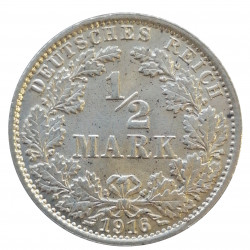 1/2 mark 1916 G, Ag 900/1000, Deutsches Reich