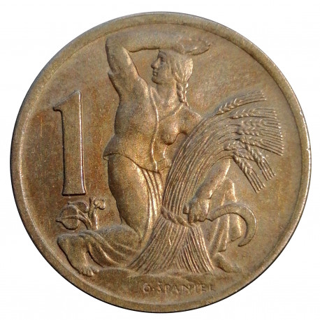 1 koruna 1938, O. Španiel, Československo (1918 - 1939)