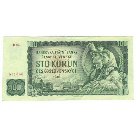100 Kčs 1961, R 34, 571363, Československo, F