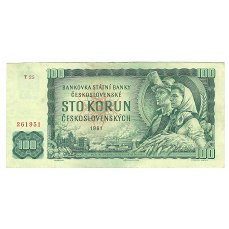 100 Kčs 1961, T 25, 261951, Československo, F
