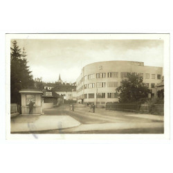 1937 - Užhorod, Nová budova poštového úradu, príležitostná pečiatka, čiernobiela fotopohľadnica, Československo