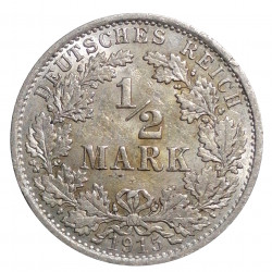 1/2 mark 1915 A, Ag 900/1000, Deutsches Reich