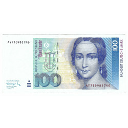 100 Deutsche Mark 1991, AY7109857N6, Clara Schumann, podpis Schlesinger - Tietmeyer, Nemecko, F