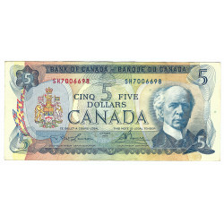 5 dollars 1972, five dollars, SH, W. Laurier, podpis Lawson - Bouey, Kanada, VG