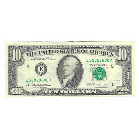 10 dollars 1995 A, 5E - Richmond, Alexander Hamilton, USA, VG
