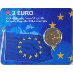 2 € 2015 - 30. výročie Vlajka Európskej únie, coincard, Slovenská republika