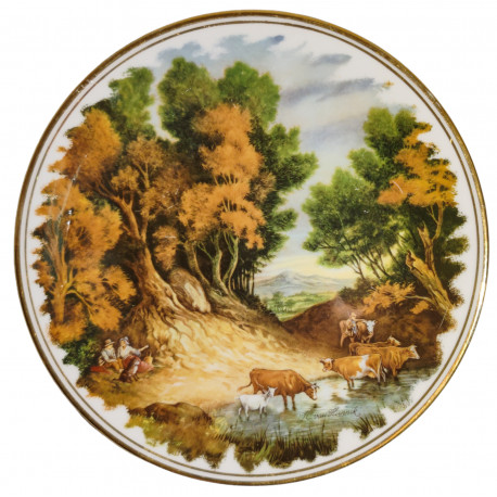 Dekoračný tanier, Pastier so stádom, Edwardian, Anglicko