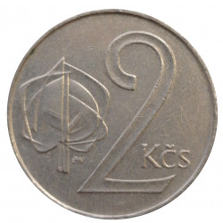 2 koruna, 1991, Llantrisant, Československá federatívna republika