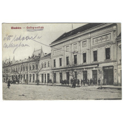 1913 - Munkács - Csillog-szálloda, Mukačevo - Hviezdny hotel, čiernobiela pohľadnica, Rakúsko - Uhorsko