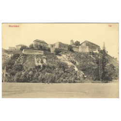 1913 - Munkács Vár, Mukačevský hrad, čiernobiela pohľadnica, Rakúsko - Uhorsko