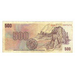 500 Kčs 1973, U 04, SNP 1944, Devín, bankovka, Československo, VG
