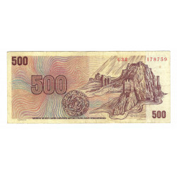 500 Kčs 1973, U 32, SNP 1944, Devín, bankovka, Československo, VG
