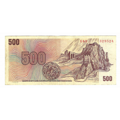 500 Kčs 1973, U 43, SNP 1944, Devín, bankovka, Československo, VG