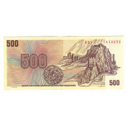 500 Kčs 1973, U 51, SNP 1944, Devín, bankovka, Československo, XF