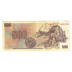500 Kčs 1973, U 83, SNP 1944, Devín, bankovka, Československo, VG