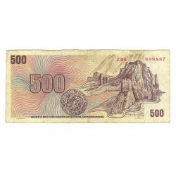 500 Kčs 1973, Z 06, SNP 1944, Devín, bankovka, Československo, VG