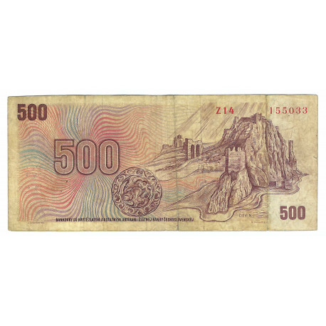 500 Kčs 1973, Z 14, SNP 1944, Devín, bankovka, Československo, VG
