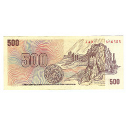 500 Kčs 1973, Z 40, 666555, SNP 1944, Devín, bankovka, Československo, F
