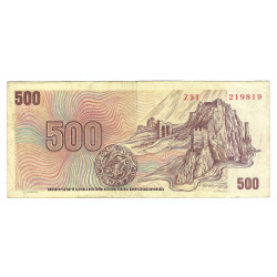500 Kčs 1973, Z 51, SNP 1944, Devín, bankovka, Československo, VG