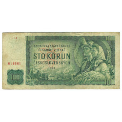 100 Kčs 1961, C 14, Československo, VG
