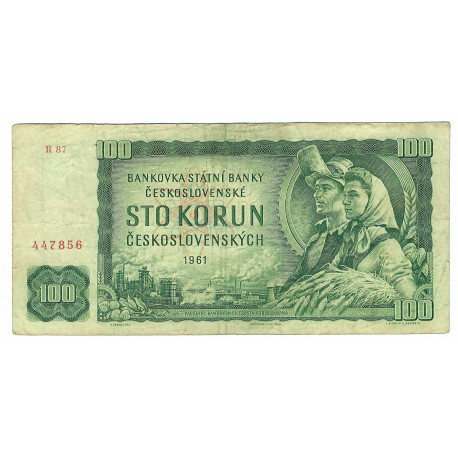 100 Kčs 1961, R 87, Československo, VG