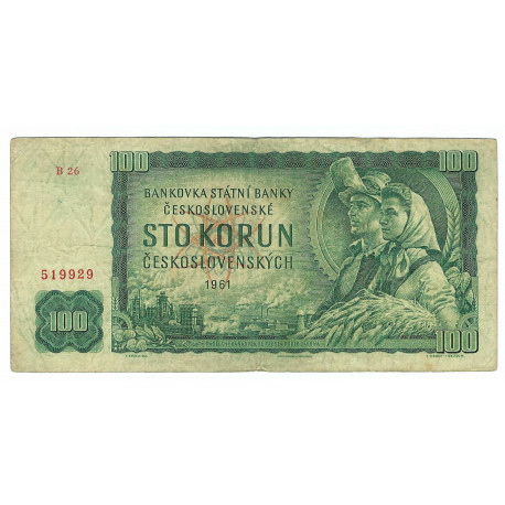 100 Kčs 1961, B 26, Československo, VG