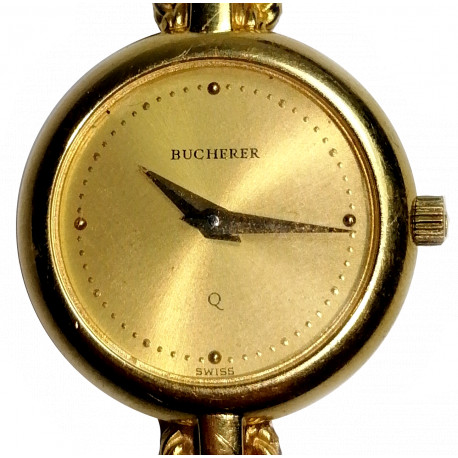 Bucherer - zlaté dámske hodinky so zlatým remienkom, 18K, 24,00 g, funkčné, Švajčiarsko