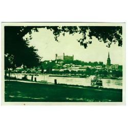 1940 - Hrad, Bratislava, Slovakotour, čiernobiela fotopohľadnica, Slovenský štát