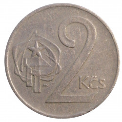 2 koruna 1973, vlnovka na hrane, Československo 1960 - 1990
