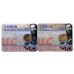 2 € 2015 - Ľ. Štúr, 200. výročie narodenia, 2 x čísla po sebe, coincard, SR