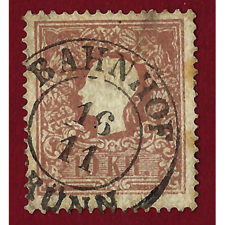 10 I a - 1858, 10 kreuzer, Freimarken: Kaiser Franz Joseph, ʘ, Rakúsko