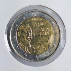 2 euro 2010, 70th anniversary of the "Appeal of 18 June 1940", Francúzsko
